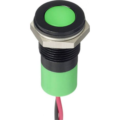 APEM Q14F3CXXG12E Luce di segnalazione a LED Verde A filo 5 mcd
