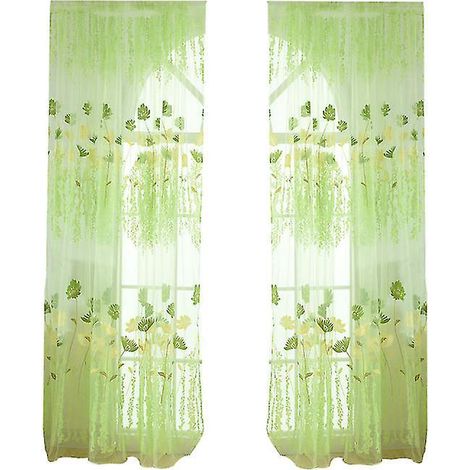 1 rideau transparent vert pour la décoration intérieure (1/3)