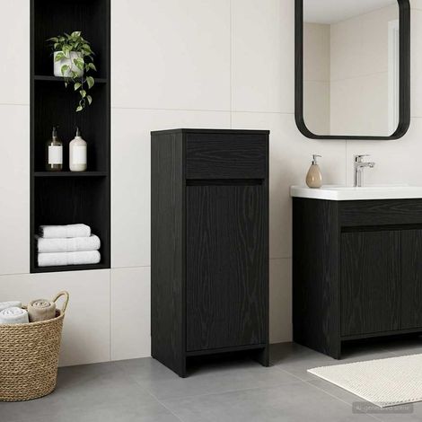 Mueble de Cuarto de Baño Roble Negro 35 x 36,5 x 85 cm