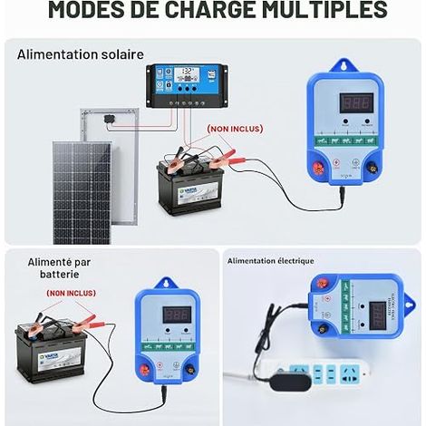 Cloture Electrique pour Animaux,electrificateur cloture electrique avec Corde de clôture ÉLevage D'Animaux Cheval Vache,ferme jardin pâturage (1/4)
