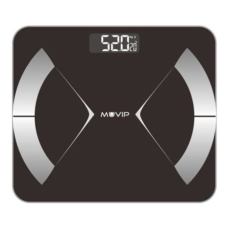 Muvip Körpermuskelwaage de Badezimmer Digital Bluetooth - LCD-Display - Plattform de gehärtetes Glas - 10 Speicherplätze - Gewicht MAX.