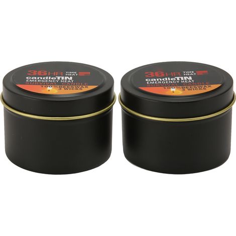 Bougie de survie 36h, 3 mèches longue durée en cire d'abeille, parfumée pour maison, camping, pêche, lot de 2 (1/5)