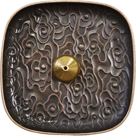 Porte-Parfum Plateau à Parfum en Cuivre Délicat Carré Décoration Artistique, Protège Meubles Élégant pour Bureau et Sauna (1/5)