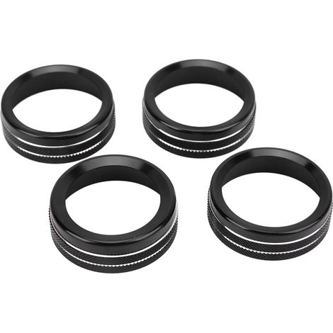 4 Pièces Bague Interrupteur AC Alliage Aluminium Anneau Bouton Console Centrale Anti-Rouille Élégant Couvre-Bouton Remplacement pour Tacoma 2016-2022 Noir (1/5)