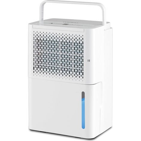 COSTWAY Desumidificador de 12 L, Depósito 2 L,Temporizador 24 Horas, Humedad 30%-80%, 10-15㎡, Desumidificador Silencioso con 3 Modos Continuo/Secado/Automático para Casa y Sótano (1/5)