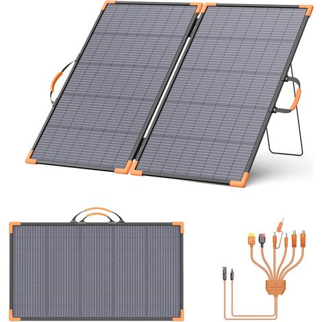 Panneau solaire portable de 220 watts bifacial chargeur 24V (1/5)