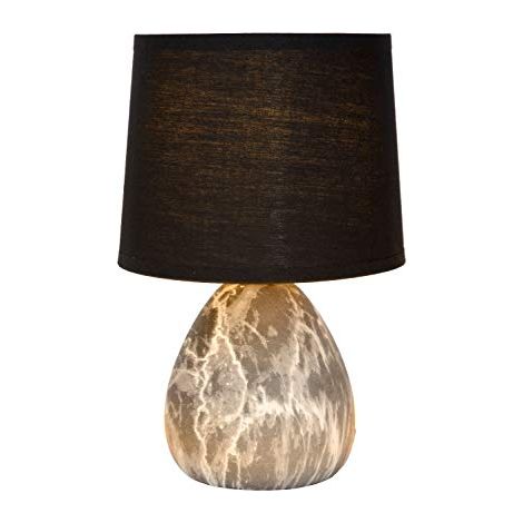 Lucide MARMO - Lampada da tavolo Ø 16 cm - 1xE14 - Nero