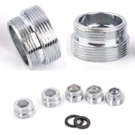 Set mit 2 Metall-Wasserhahnadaptern für Küchenarmaturen (M18 auf M22) (1/4)