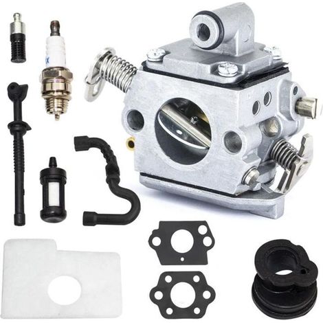 Carburateur pour tronçonneuse STIHL MS170 MS180 017 018, kit d'accessoires complet avec bougie et filtre à air, kit d'entretien, remplace Zama C1Q-S57A (1/4)