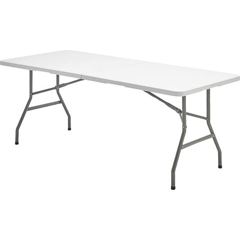 Mesa Plegable Rectangular HDPE 244x76x74 cm. Color Blanco