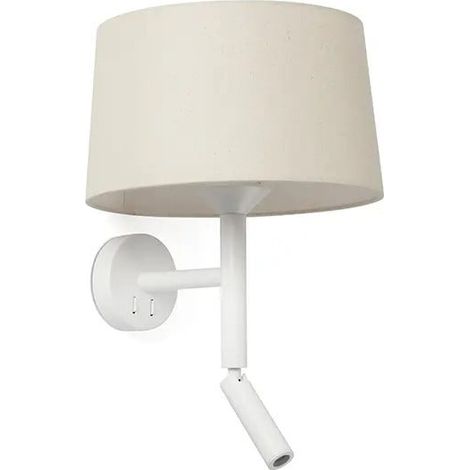 Faro Windsor Lampada da lettura da parete bianco opaco, lino 1x E27 (1/2)