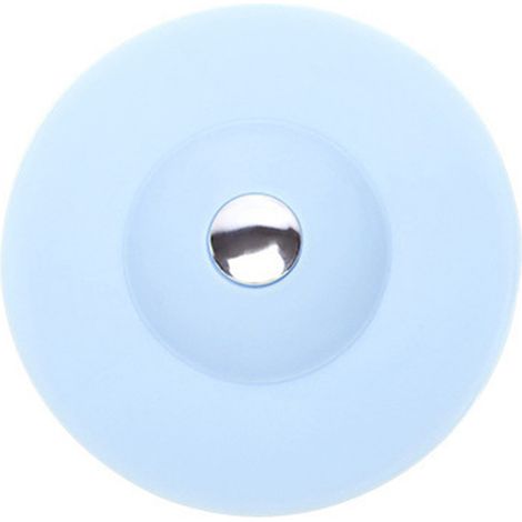 Bouchon d'évier en silicone, couvercle de bonde 2 en 1, bleu
