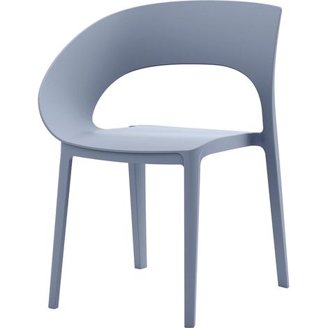 Sedia da cucina Impilabile Rebecca Mobili Arios 82,5x54x60 Polipropilene Blu Grigio Moderno SET 2 pezzi