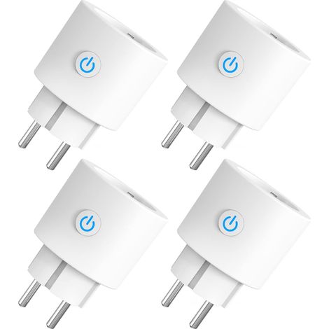 Prise Connectée WiFi, Prise Intelligente Compatible avec Alexa, Google Home, Mesure de Consommation Électrique, APP Contrôle,16A, 4PCs (1/5)