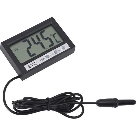 Thermomètre de voiture numérique, compteur de température LCD intérieur, adapté aussi pour test d'eau de réfrigérateur et aquarium, affichage numérique clair (1/5)