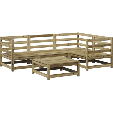 Maison Exclusive - 5-tlg. Garten-Sofagarnitur Kiefernholz Imprägn