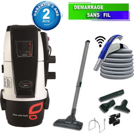 Aspirateur central type ALDES, Tecno Style MINI 150 (jusqu’à 150 m²) + set accessoires - Garantie 2 ans (1/5)