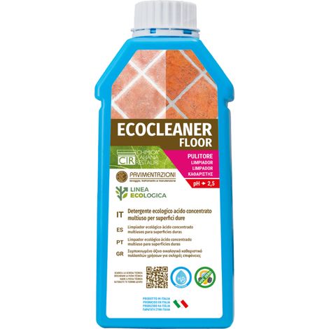 Detergente ecologico sporco ostinato residui posa superfici dure ecocleaner floor formato 1 lt - confezione 1 (1/5)