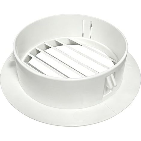 Round Air Vent Grille 100 mm VMC Double Flow Ventilation Grille Outdoor and Interior White Plastic for Wall Ceiling Registers Grills and Air Vents Home Office (1/5)
