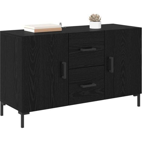 Buffet de Cuisine en Bois d'Ingénierie, Meuble Rangement Moderne Style Chêne Noir, 100 x 36 x 60 cm (1/5)