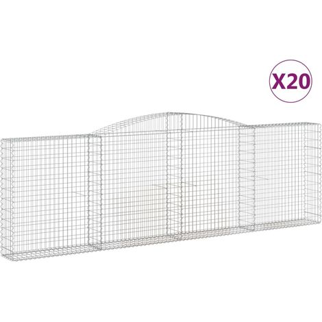 Maison Exclusive - Cesti Gabbioni ad Arco 20 pz 400x30x120/140 cm Ferro Zincato (1/5)