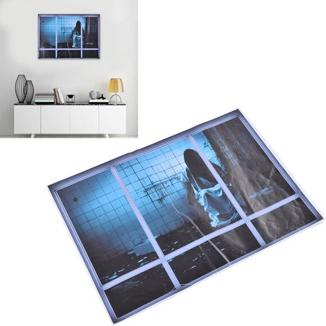 Set mit 2 kreativen Wandaufklebern YM1120, selbstklebende 3D-Geister und Fenster, zur Dekoration Ihres Wohnzimmers oder Schlafzimmers. (1/5)