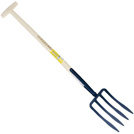OUTILS PERRIN Fourche à bêcher à soie 4 dents spatulée manche béquille (1/2)