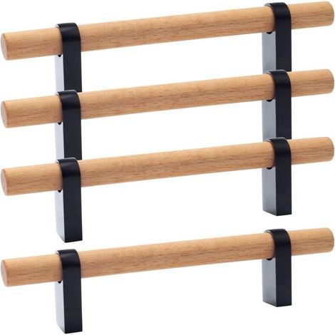 4 Pièces De Poignée De Matériel D'armoire En Bois Massif Simple Et à La Mode Poignée De Garde-robe De Meubles Poignée De Tiroir Poignée De Décoration D'armoire (1/5)