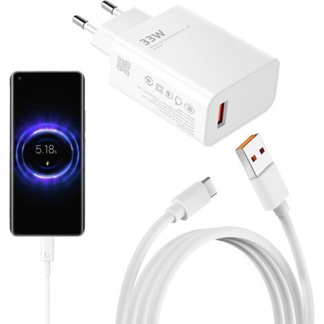 33W charger for Xiaomi, fast charger for Xiaomi 3 (3W), compatible with Xiaomi Redmi Note 13/12/11/11S/9/10/11 Pro/12 Pro/13 Pro, fast charging charger for Redmi (1/5)