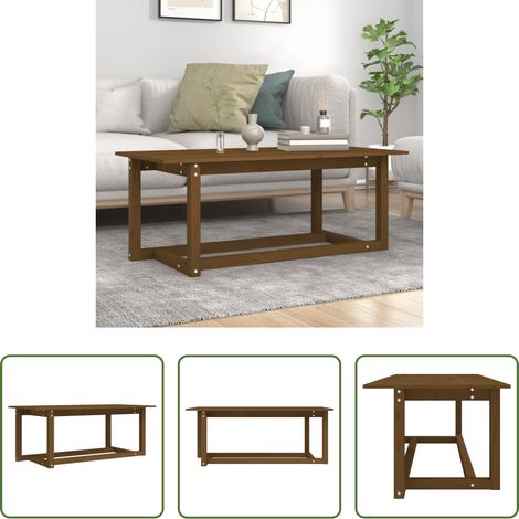 Table basse marron miel - Table basse Marron miel 110x55x45 cm Bois massif de pin (1/5)