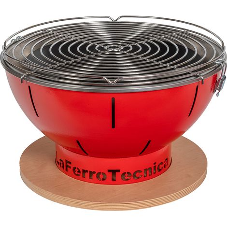 Barbecue a Carbonella Ø41x25 cm Smile in Acciaio Rosso (1/4)