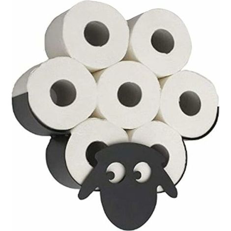 Toilet Roll Holder, Novelty Black Metal Sheep Toilet, Wall Mounted Free Standing Animal Holder For All Kinds (1/5)