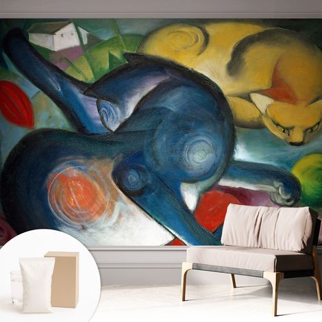 Papier peint intissé décoratif pour salon chambre et cuisine Facile à poser avec colle Art félin 312x219 cm (1/5)