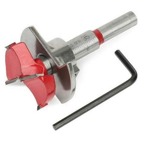 Countersink for Door and Furniture Hinges, 35mm Hole Cutter for Wood with Depth Gauge (10-40mm) (1/5)