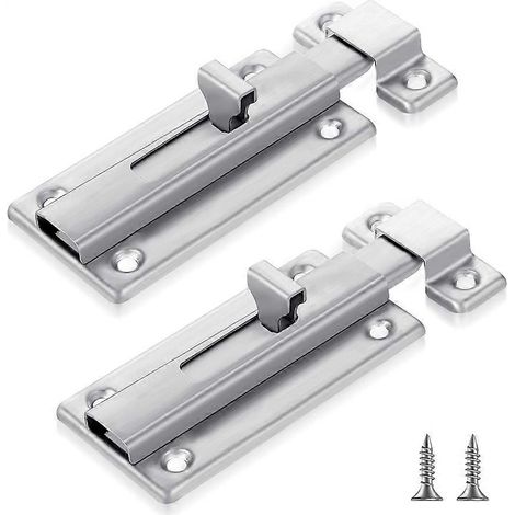 Set mit 2 Edelstahl-Schiebeschlössern, Türschlössern für Badezimmerkabinen inklusive Schrauben, Beschlägen für Innenkabinentüren (1/5)