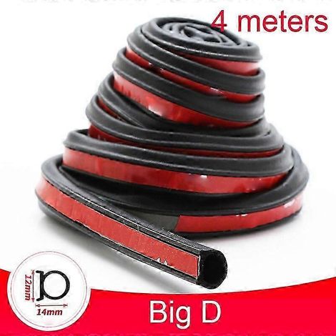 Joint d'étanchéité de porte de voiture 2/4/8 m, joint en caoutchouc auto type DZP, isolation phonique, anti-poussière, insonorisant, accessoires intérieurs (4 m Big D) (1/5)