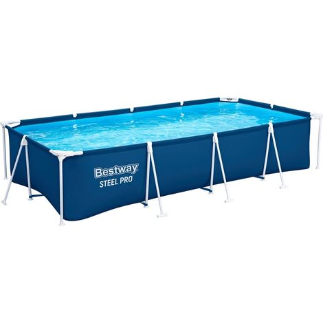 TrAdE Shop Traesio - Piscina Fuori Terra Rettangolare Steel Pro Con Telaio Senza Pompa 400x211x81 Cm 56405 -