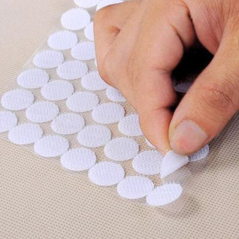 Bandes Velcro autocollantes rondes - Lot de 50 - 10 mm (1/3)