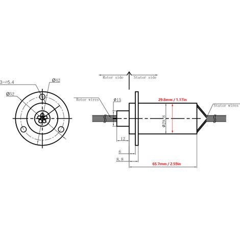 MW1430 Collecteur tournant conductif 30A 4 fils haute puissance anneau glissant 150 tr/min (1/5)