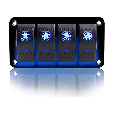 Interrupteur combiné à 4 positions pour voiture, camping-car, yacht, 12 V-24 V, universel, convient pour bateau, camping-car, voiture, camion, remorque, yacht, étanche IP65
