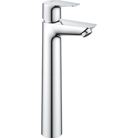 Miscelatore Per Lavabo A Bacinella Canna Alta - Monocomando - Leva In Metallo - Cartuccia Longlife (1/2)