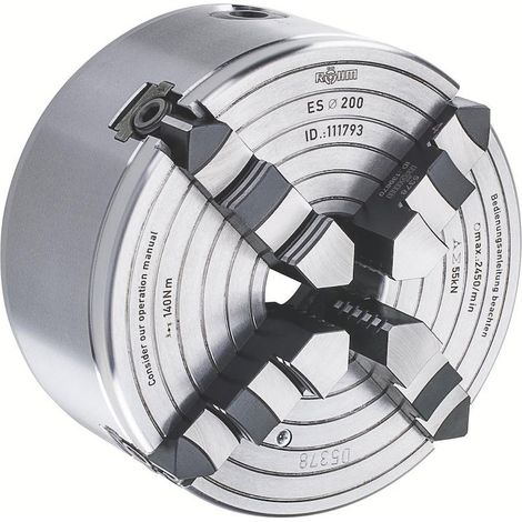 Röhm ES 160, 4 mors, DIN 6351, forme A, corps acier - 111789 (1/4)