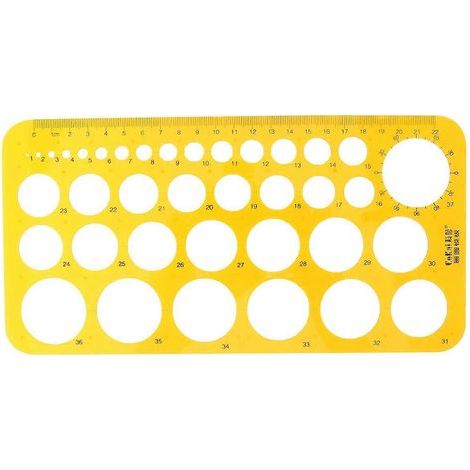 Gabarit de dessin circulaire en plastique, règle géométrique de mesure, outil de traçage pour école, bureau, dessin technique et loisirs créatifs 25,5x13 cm orange (1/4)
