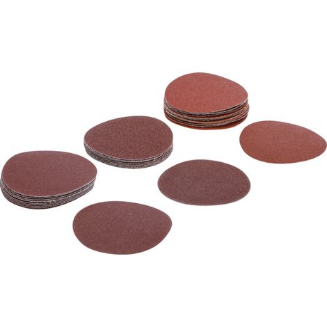 Jeu de feuilles abrasives pour ponçeuse excentrée Ø 75 mm Cal. 60 - 80 - 120 30 pièces BGS (1/3)