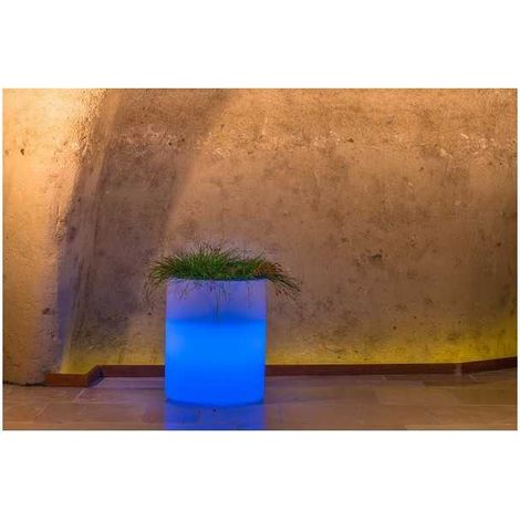 Vaso Luce in Polimero Monacis Venusio Bright - Ø 40 cm. - h 50 cm. Luce Blu (1/3)