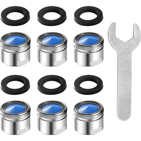 LaBlanc - Aeratore per rubinetto M18 da 6 pezzi, con 6 anelli di tenuta e 1 chiave inglese, accessori per filtro rubinetto dell'acqua con filtro ABS, per cucina e bagno