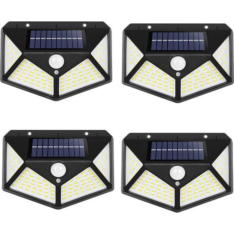 4er-Set Solarleuchten für den Außenbereich, Beleuchtungswinkel270 mit Bewegungsmelder, IP65 wasserdichte WandleuchteSolarenergie, Hinterhof, Gartenzaun, Terrasse, Haustür