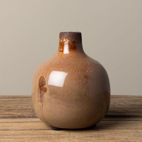Vase Soliflore Résine Terracotta 10x10x9cm (1/4)