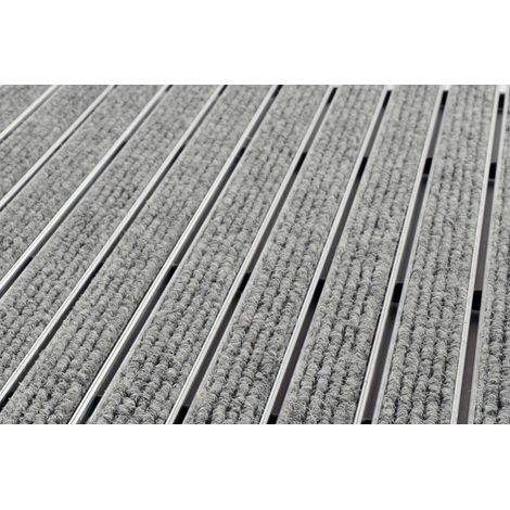 Paillasson encastrable 10mm Cadre alu 13mm 150x90cm Gris