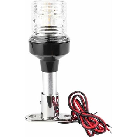Feu De Navigation - 360° - LED Blanc - Étanche IP65 - Pour Bateaux Yachts Caravanes Camping-Cars Remorques - 1 Pièce